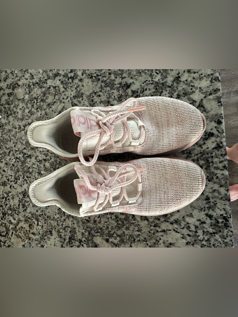 adidas Light Pink Knit Lace-Up Sneakers